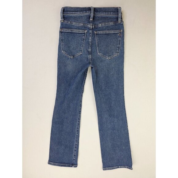 Madewell Size 24X25 Womens Cali Demi Boot Blue Denim Embroidered Logo Jeans - Picture 1 of 12